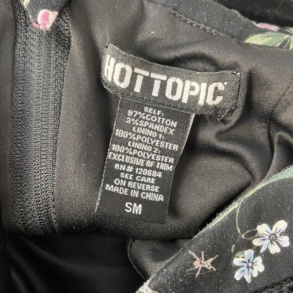Hot Topic Floral Insect Swing Dress Black Halter Sweetheart Whisygoth Small - Picture 12 of 13